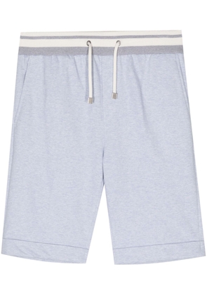 Peserico drawstring-waist jersey shorts - Blue