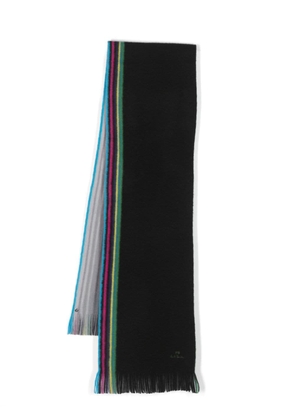 PS Paul Smith striped-edge wool scarf - Black