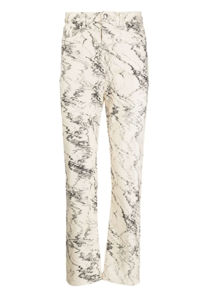 Paul Smith abstract-print straight-leg jeans - Neutrals
