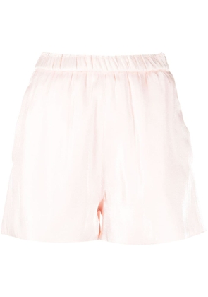 Forte Forte lamé-effect high-waisted mini shorts - Pink