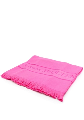 Alexander McQueen tone-on-tone logo beach towel - Pink