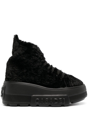 Casadei Nexus fleece-texture sneakers - Black