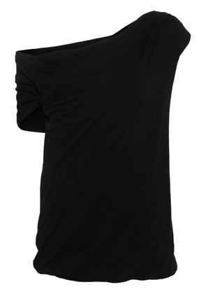 MSGM draped-detail cotton top - Black