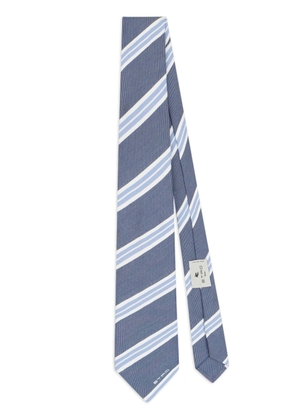 ETRO striped silk-cotton tie - Blue