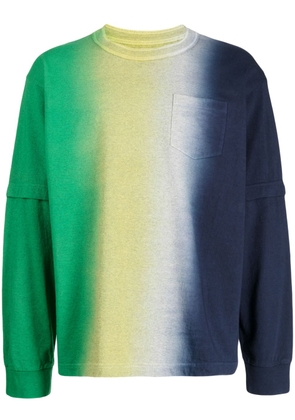 sacai tie-dye pattern cotton long-sleeve T-shirt - Multicolour