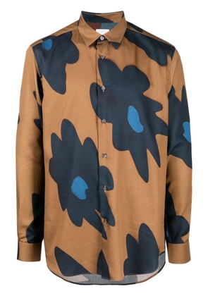 Paul Smith Big Flower-print lyocell shirt - Brown