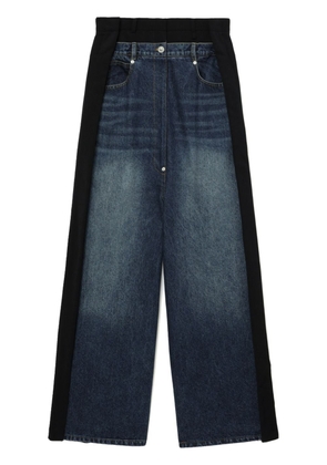 pushBUTTON denim-panelled cotton trousers - Black