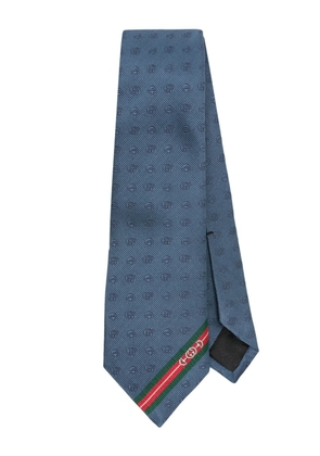 Gucci Double G-jacquard silk tie - Blue