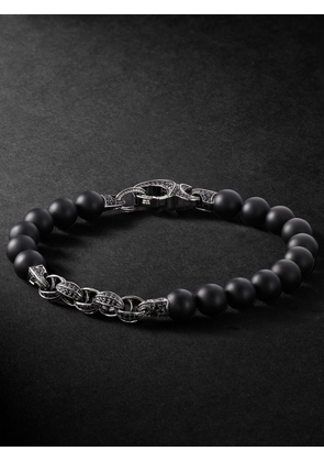 Stephen Webster - Thorn Beads Sterling Silver, Rhodium-Plated Onyx and Sapphire Bracelet - Men - Black