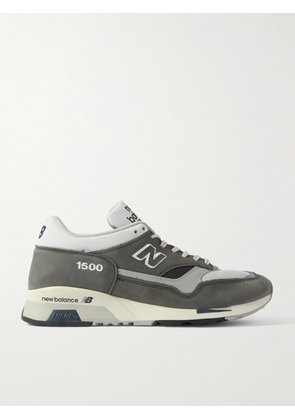 New Balance - MiUK 1500 Leather-Trimmed Suede and Mesh Sneakers - Men - Gray - UK 6
