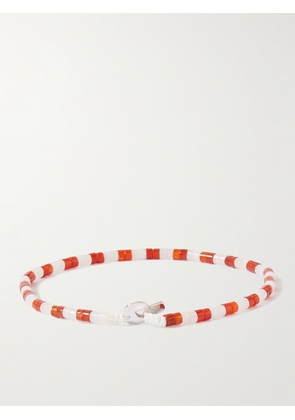Miansai - Kai Silver Carnelian Beaded Bracelet - Men - Red - M
