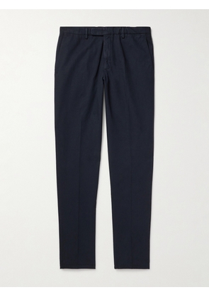 Boglioli - Tapered Cotton and Linen-Blend Twill Suit Trousers - Men - Blue - IT 46