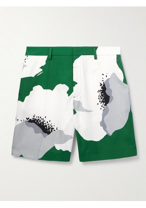 Valentino Garavani - Wide-Leg Floral-Print Cotton-Poplin Shorts - Men - Green - IT 46