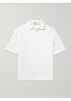 RÓHE - Striped Textured Cotton-Blend Poplin Shirt - Men - White - IT 46