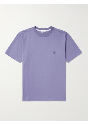 Norse Projects - Johannes Logo-Embroidered Organic Cotton-Jersey T-Shirt - Men - Purple - XS