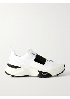 Valentino Garavani - True Act Leather-Trimmed Mesh and Rubber Sneakers - Men - White - EU 40