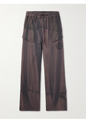 JiyongKim - Straight-Leg Bleached Cotton-Jersey Sweatpants - Men - Brown - M