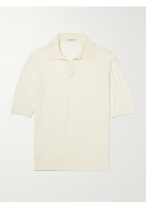 Auralee - Wool and Silk-Blend Polo Shirt - Men - Neutrals - 3