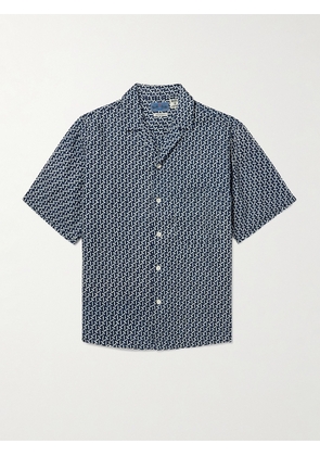 Blue Blue Japan - Camp-Collar Printed Linen Shirt - Men - Blue - S