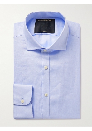 Favourbrook - Bridford Cutaway-Collar Linen Shirt - Men - Blue - UK/US 15