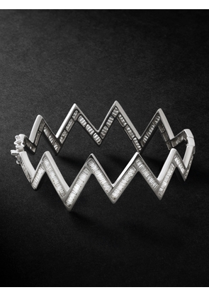 KOLOURS JEWELRY - Zig Zag White Gold Diamond Bracelet - Men - Silver - 18