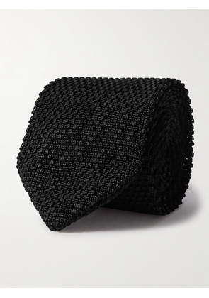 Mr P. - 7cm Knitted Silk Tie - Men - Black