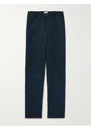 Oliver Spencer - Straight-Leg Cotton-Drill Drawstring Trousers - Men - Blue - S