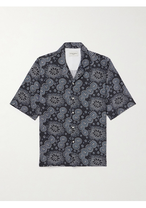 Officine Générale - Eren Camp-Collar Printed Lyocell-Twill Shirt - Men - Blue - XS