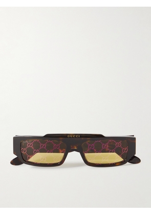 Gucci - Rectangular-Frame Tortoiseshell Acetate Sunglasses - Men - Tortoiseshell