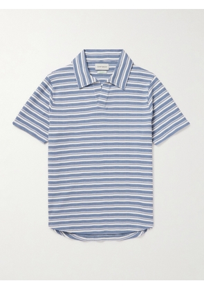 Oliver Spencer - Austell Striped Knitted Polo Shirt - Men - Blue - S