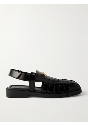 Versace - Rubber-Trimmed Embellished Leather Sandals - Men - Black - EU 41