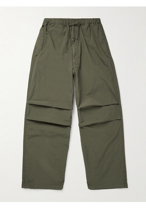 Kaptain Sunshine - Over Easy Wide-Leg Garment-Dyed Cotton-Ripstop Drawstring Trousers - Men - Green - UK/US 30