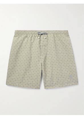 Brunello Cucinelli - Straight-Leg Mid-Length Printed Swim Shorts - Men - Green - XS