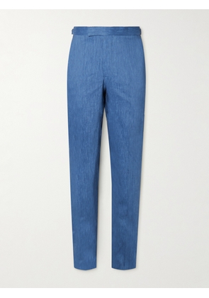 Richard James - Straight-Leg Linen-Blend Suit Trousers - Men - Blue - UK/US 30
