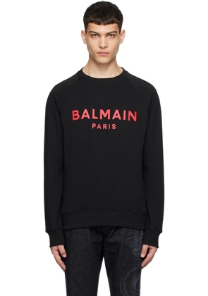 Balmain Black Paris Print Sweatshirt