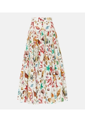 Dolce&Gabbana Capri printed high-rise cotton maxi skirt