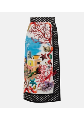 Dolce&Gabbana Capri printed cotton maxi skirt