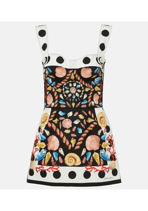 Dolce&Gabbana Capri printed cotton corset dress