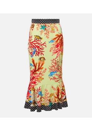Dolce&Gabbana Capri printed silk-blend midi skirt