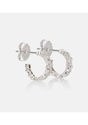 Suzanne Kalan Fireworks 18kt white gold hoop earrings with diamonds