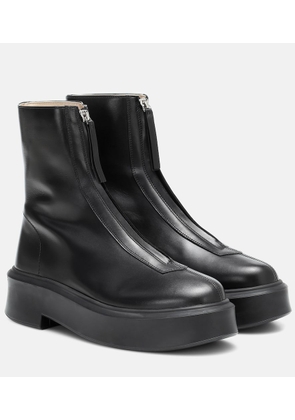 The Row Zipped 1 leather ankle boots