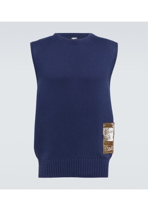 GR10K Embroidered cotton sweater vest