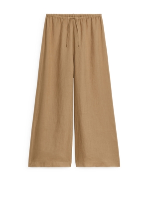 Relaxed Drawstring Trousers - Beige