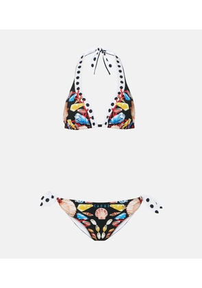 Dolce&Gabbana Capri printed halterneck bikini