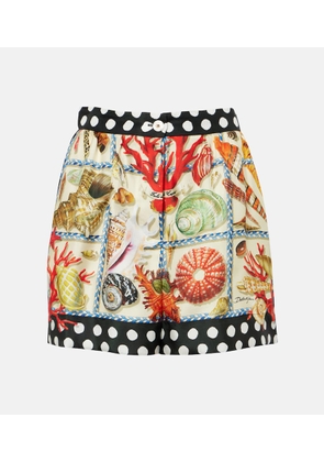 Dolce&Gabbana Capri printed silk satin shorts