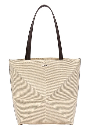 FWRD Boutique Loewe Puzzle Fold Tote Bag in Ecru & Natural - Multi. Size all.