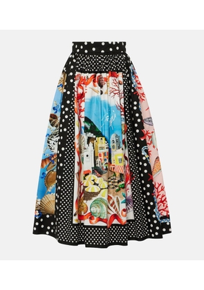 Dolce&Gabbana Capri printed cotton midi skirt