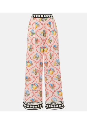 Dolce&Gabbana Capri printed cotton palazzo pants