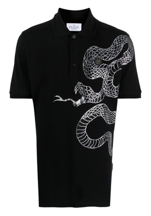 Philipp Plein graphic snake polo shirt - Black