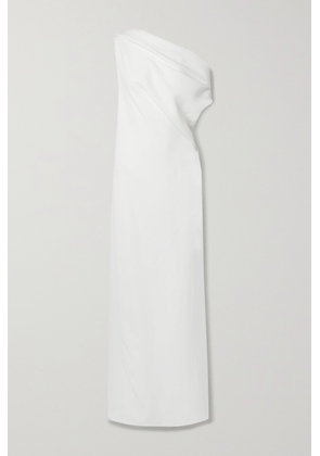 The Row - Bamaris One-shoulder Draped Silk-crepe Maxi Dress - White - x small,small,medium,large,x large
